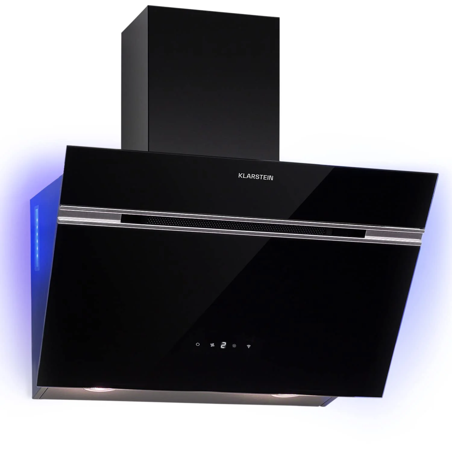 Klarstein Dunstabzugshaube 60cm, Umluft/Abluft-Dunstabzugshaube mit RGB-LEDs, Leistungsstarke Abzugshaube Leise, 594 m³/h Luftstrom, Schräghaube mit Aktivfilter & IoT/WiFi, Dunstabzug 60 cm - Image 7