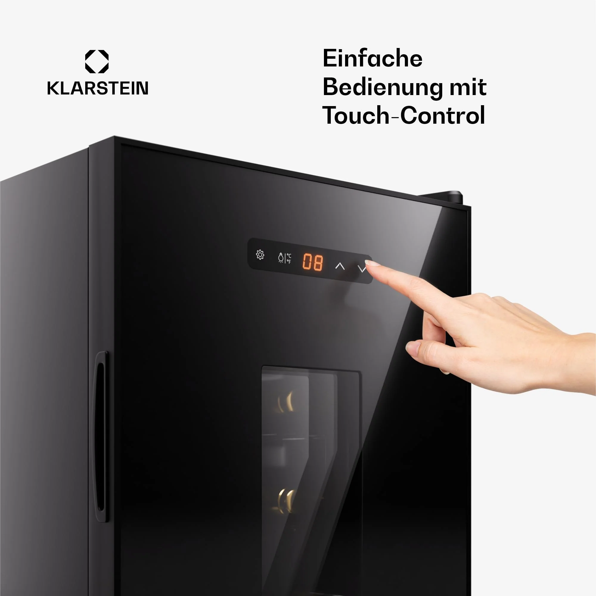 Klarstein Freistehender Weinkühlschrank, 1 Zonen Getränkekühlschrank Klein, Kleiner Weinschrank, Wein-Kühlschrank mit Glastür, Leiser Flaschenkühlschrank für Wein & Bier, 5-22°C, 16 Flaschen - Image 10