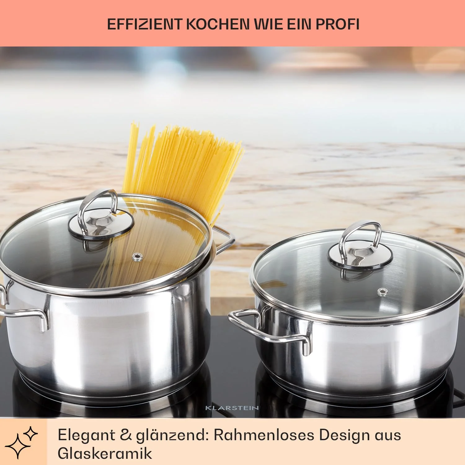 Klarstein Glaskeramik Kochfeld, Einbau-Kochfeld mit 2 Platten, 2400 W Elektro Kochfeld zum Kochen, Modernes Glaskeramikkochfeld, Glaskeramik Herdplatte mit 2 Kochfelder, Einbau Kochfeld Keramik - Image 8
