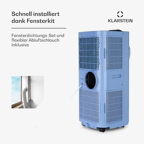 Klarstein Kraftwerk Smart 12K Mobiles Klimagerät – 12000 BTU, 35-59 m², App & Alexa Steuerung, 3-in-1 Kühlung, Entfeuchter & Ventilator, Leise, Timer, Ablaufschlauch Inkl., Medium Blue - Image 5