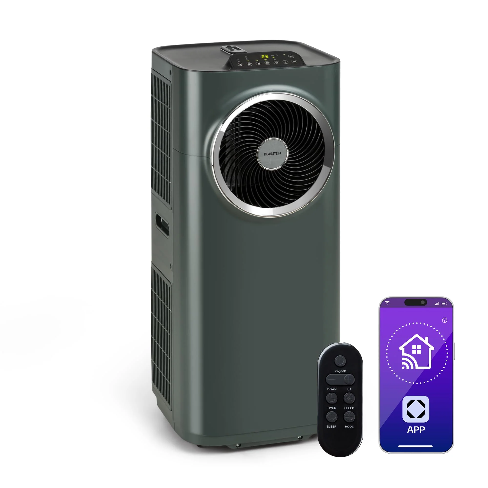 Klarstein Mobile Klimaanlage mit Abluftschlauch, 5-in-1 Klimagerät, Ventilator, Luftentfeuchter, Luftreiniger & Nachtmodus, App-Steuerung, Kleine & Portable Klimaanlage für Wohnung & Büro, 10000 BTU - Image 5