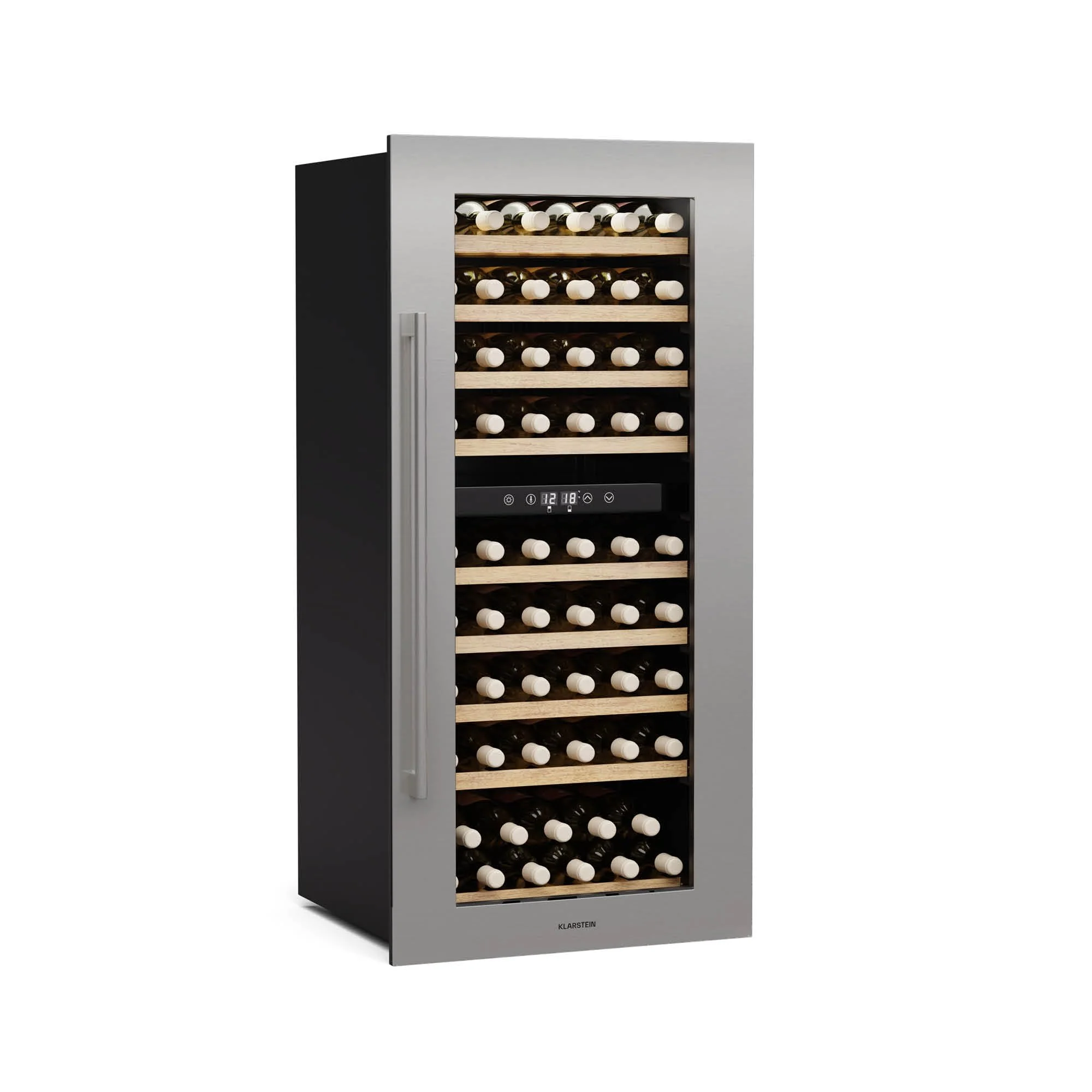 Klarstein Vinsider Duo Weinkühlschrank - 79 Flaschen, 2 Zonen, 5-22 °C, Touch-Bedienung, LED, UV-Schutz, Einbau, Schwarz - Image 6