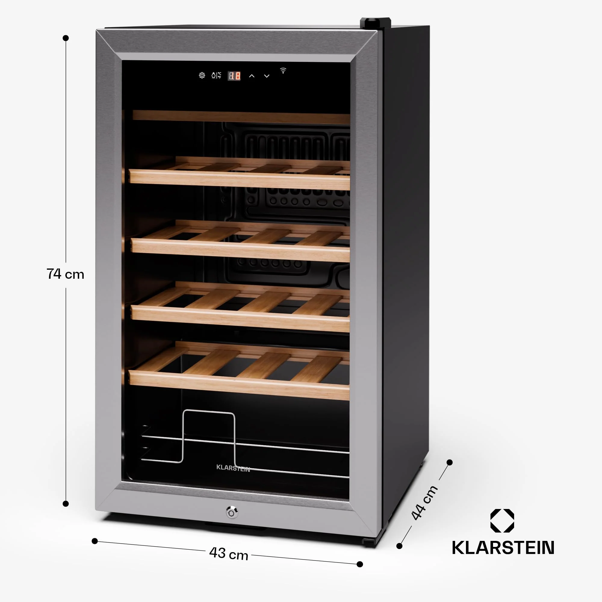 Klarstein Weinkühlschrank,1 Zone Getränkekühlschrank, Leiser Indoor/Outdoor Kühlschrank, 63 Liter Flaschenkühlschrank Klein, Weinschrank für Getränke, Weinkühler für 24 Flaschen, 5-18°C - Image 10