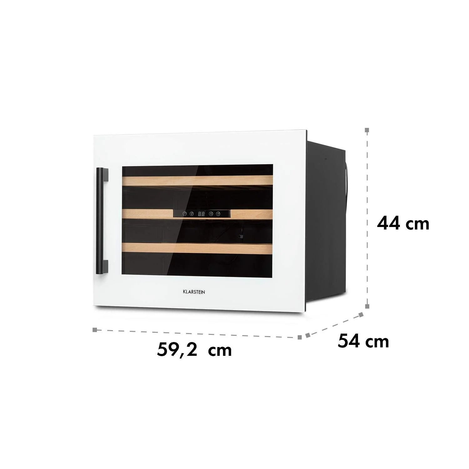 Klarstein Weinkühlschrank, 1 Zonen Getränkekühlschrank, Kleiner Einbau-Weinschrank Schmal, 57L Wein-Kühlschrank mit Glastür, Indoor/Outdoor Flaschenkühlschrank, Wine Fridge 5-22°C, 24 Flaschen - Image 2