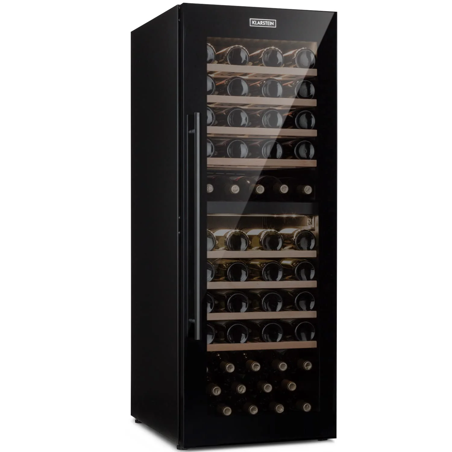 Klarstein Weinkühlschrank, Getränkekühlschrank Schmal, 2 Zonen Kühlschrank mit Glastür, Getränkekühlschränke Freistehend, Weinkühlschrank Klein, Weinkühlschränke mit UV-Schutz, 5-20°C, 77 Flaschen - Image 6