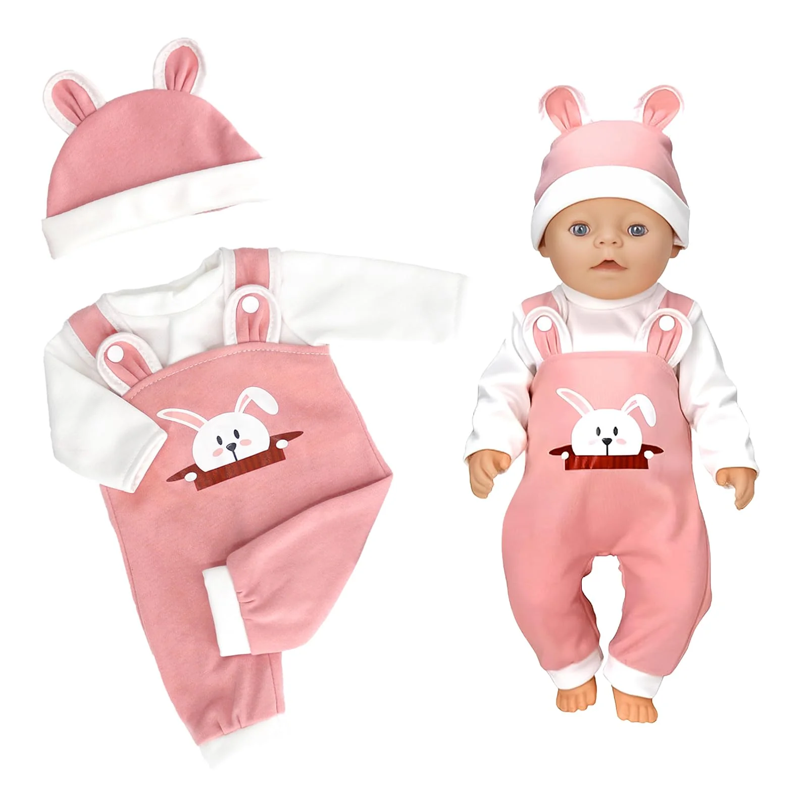 Kleidung Outfits für Baby Puppen,Kleidung Puppenkleidung 35-43 cm,Baby Puppensachen puppenzubehör mit Hut Langarm Hose Geschenk für Kinder Mädchen Jungen(Puppen Nicht Enthalten)
