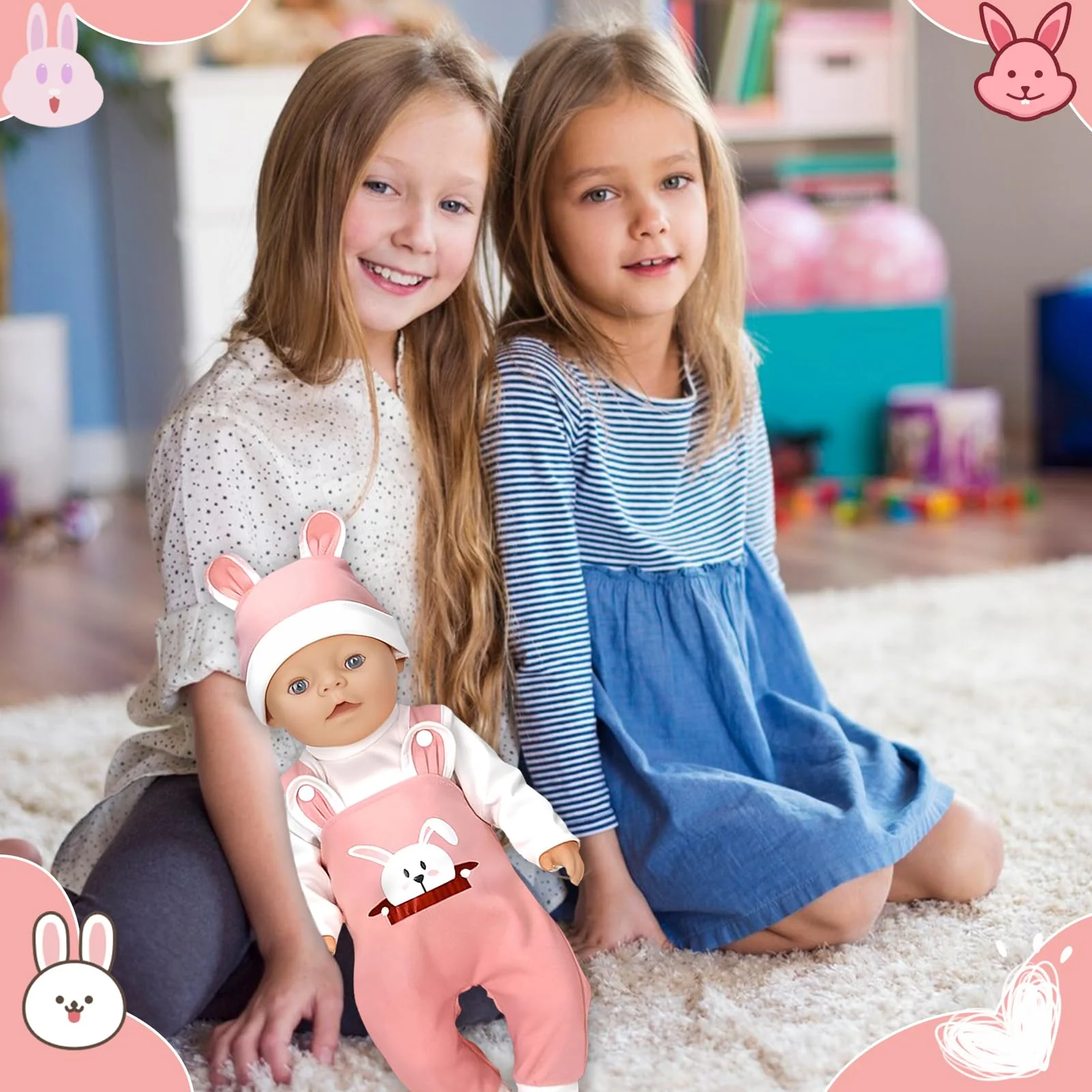 Kleidung Outfits für Baby Puppen,Kleidung Puppenkleidung 35-43 cm,Baby Puppensachen puppenzubehör mit Hut Langarm Hose Geschenk für Kinder Mädchen Jungen(Puppen Nicht Enthalten) - Image 3