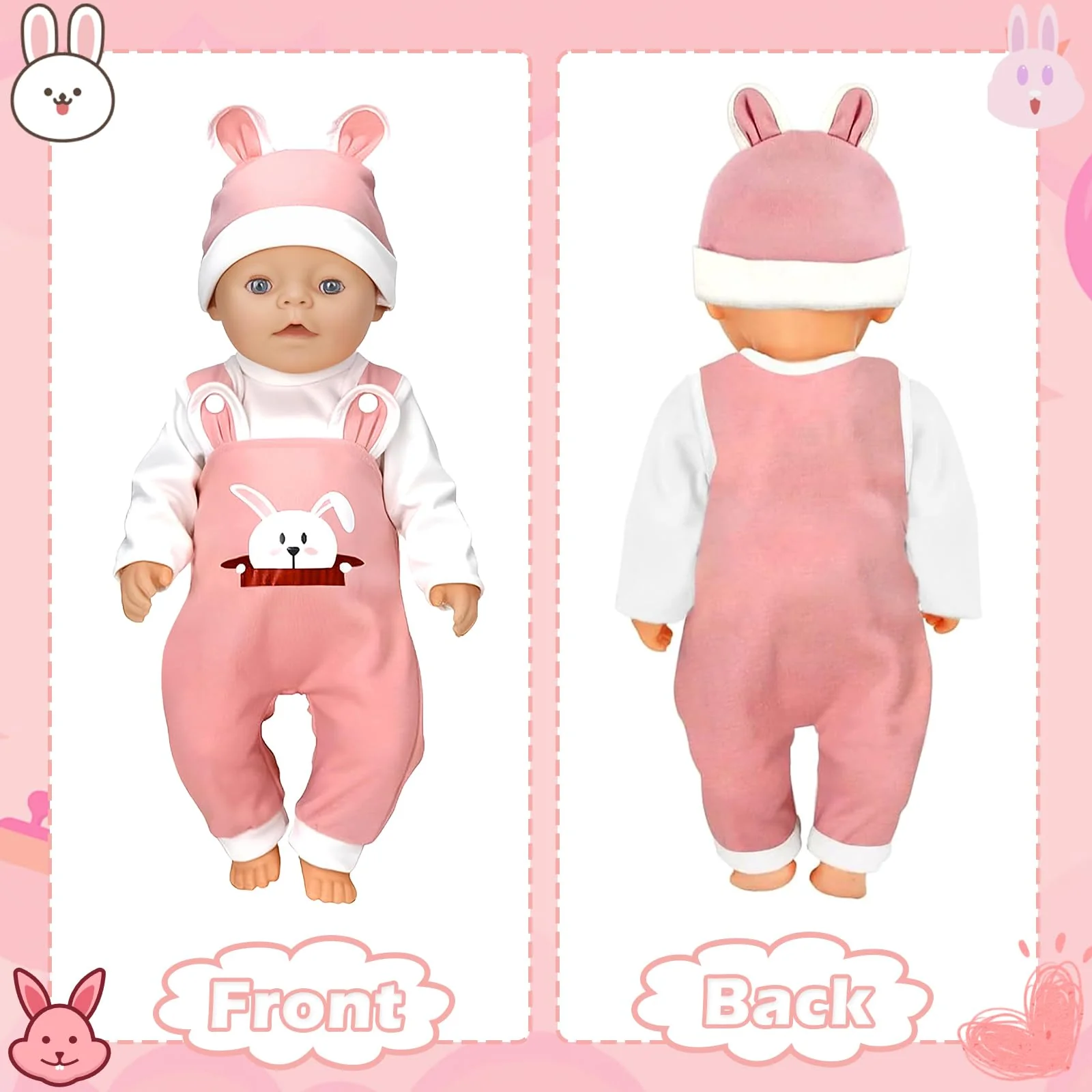 Kleidung Outfits für Baby Puppen,Kleidung Puppenkleidung 35-43 cm,Baby Puppensachen puppenzubehör mit Hut Langarm Hose Geschenk für Kinder Mädchen Jungen(Puppen Nicht Enthalten) - Image 5