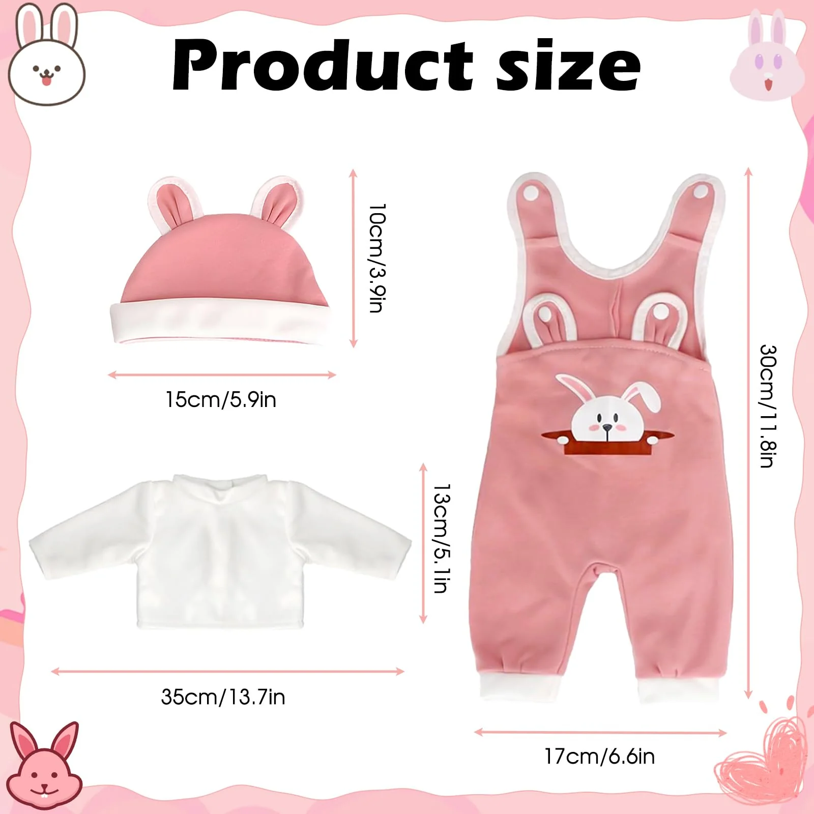 Kleidung Outfits für Baby Puppen,Kleidung Puppenkleidung 35-43 cm,Baby Puppensachen puppenzubehör mit Hut Langarm Hose Geschenk für Kinder Mädchen Jungen(Puppen Nicht Enthalten) - Image 7