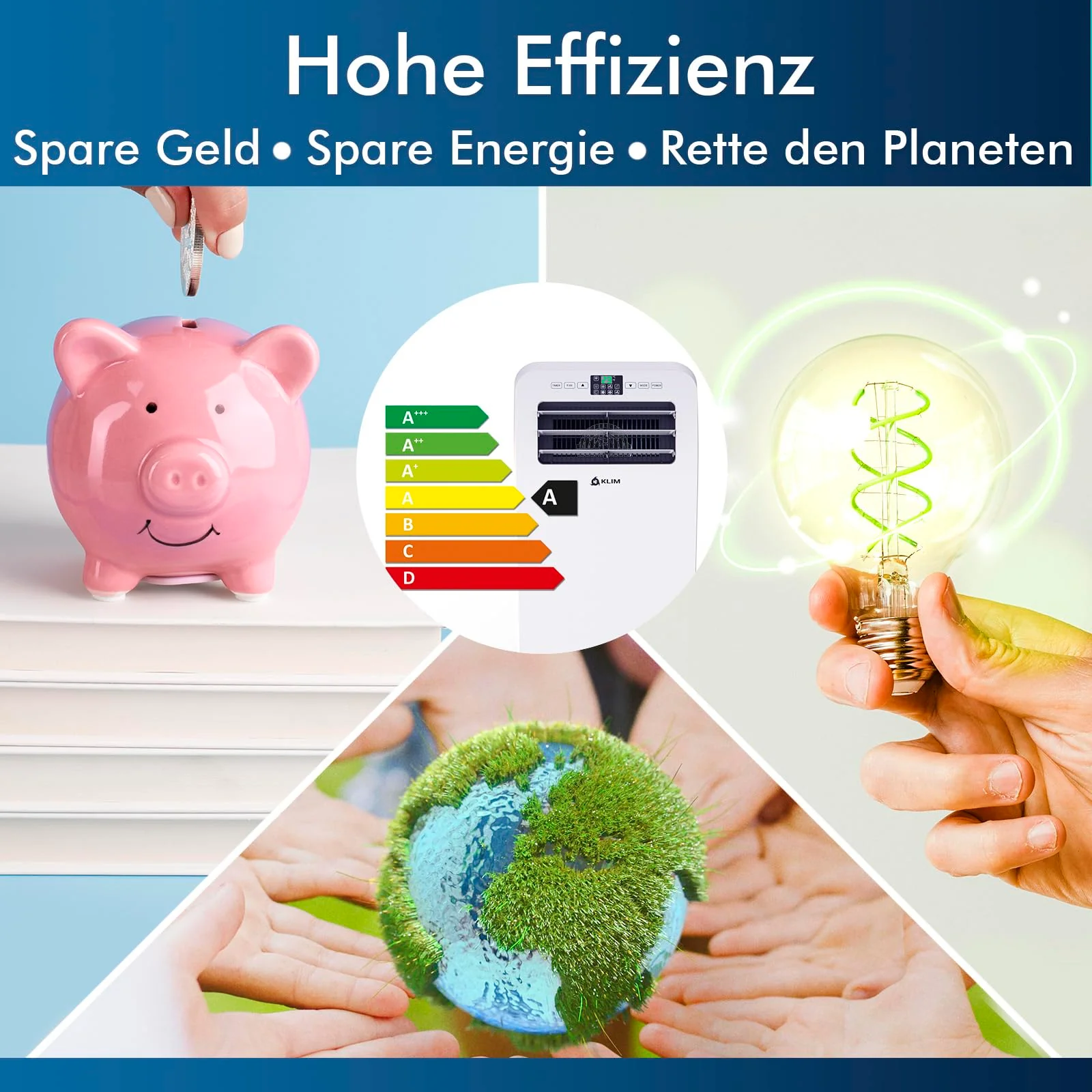 KLIM AC12000 | Leistungsstarke und Leise Mobile Klimaanlage mit 12.000 BTU + NEU 2024 + mit Integrierter Entfeuchtungsfunktion, Ventilator und Kühlmodus + Fernbedienung + 5 JAHRE SCHUTZ - Image 3
