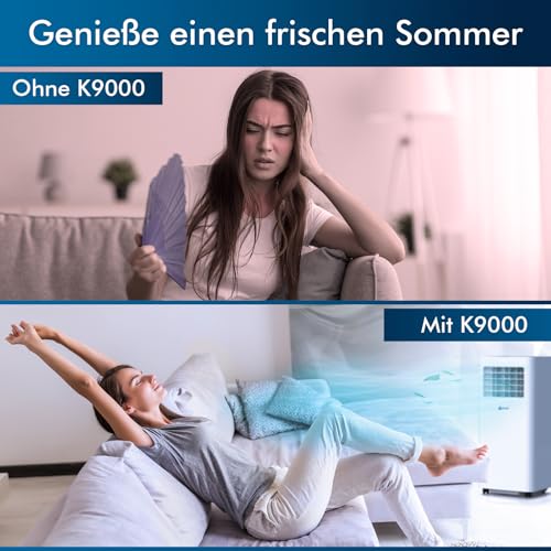 KLIM K9000-3-in-1 mobile KLIMaanlage - NEU - mit integrierter Entfeuchtungsfunktion, Ventilator und Kühlmodus - Fernbedienung - 9000 BTU tragbare KLIMaanlage mobil - 5 JAHRE SCHUTZ - Image 2