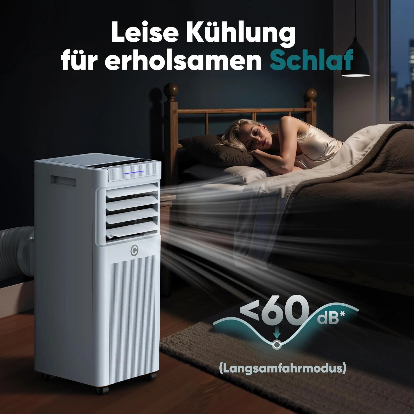 Klimaanlage Mobil 9000 BTU, 3-in-1 Mobile Klimaanlage mit Abluftschlauch,Kühlen,Entfeuchten, Luftzirkulation, LED Display&Fernbedienung, 24h-Timer, Leise&Energieeffizient, Für Räume bis zu 88 m³(33㎡) - Image 2