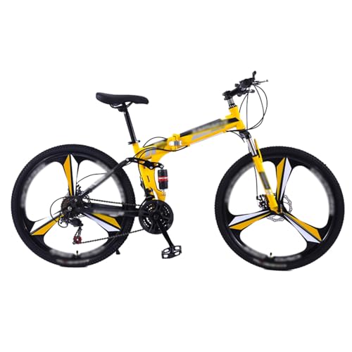 KLYDBMYT 24" 26" Faltbares Mountainbike mit Doppelfederung Mountainbike 21-Gang-Rahmen aus Kohlenstoffstahl Sportfahrrad für Erwachsene Männer und Frauen Teenager