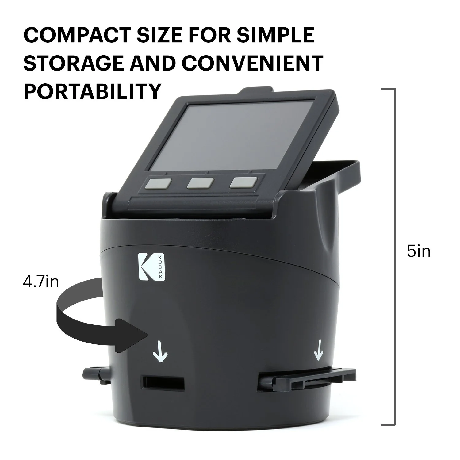KODAK Digital Film Scanner, Konvertiert Negative und Filmdias 35mm, 126, 110, Super 8 und 8mm in JPEG inkl. großem neigbarem 3,5-Zoll-LC-Display und EasyLoad-Filme RODFS35 Schwarz - Image 3