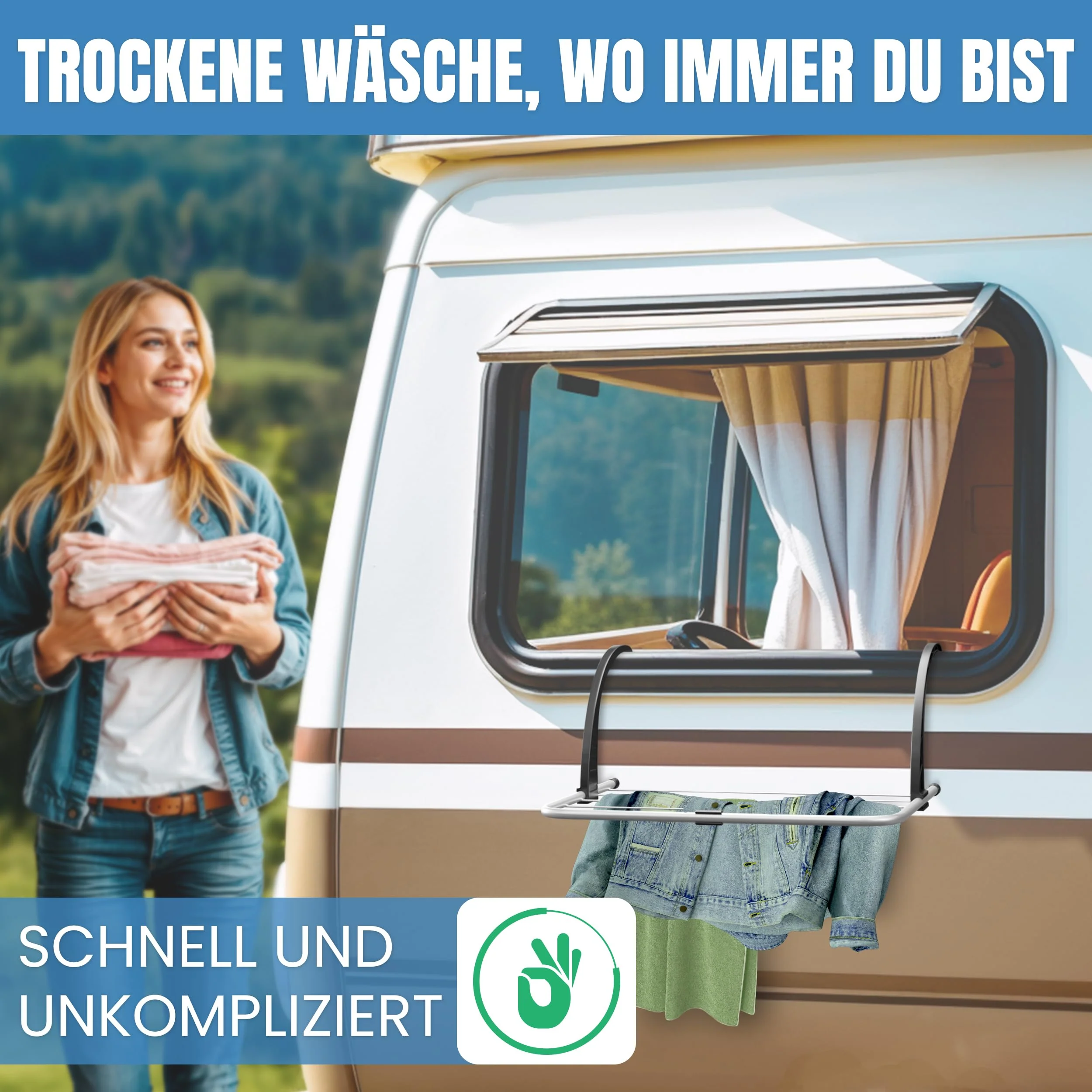 kogu® Express Heizkörper Hängetrockner 3m Leine - Schnelles, platzsparendes Trocknen Wäscheständer für Singles, Camper und kleine Wohnungen (Silber, 3m) - Image 6