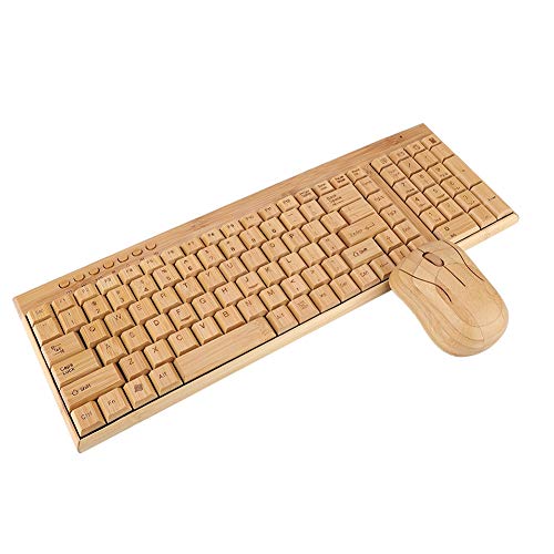 Komfortable kabellose Maus, Bambus-Bambus-Tastatur, ultradünnes Holz für Windows/Ios/Android - Image 8