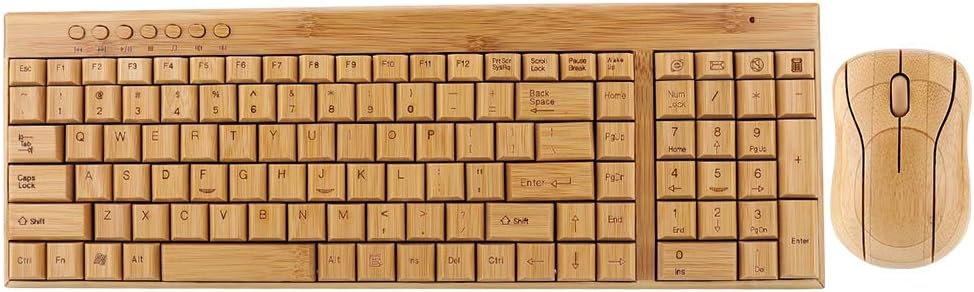 Komfortable kabellose Maus, Bambus-Bambus-Tastatur, ultradünnes Holz für Windows/Ios/Android - Image 9