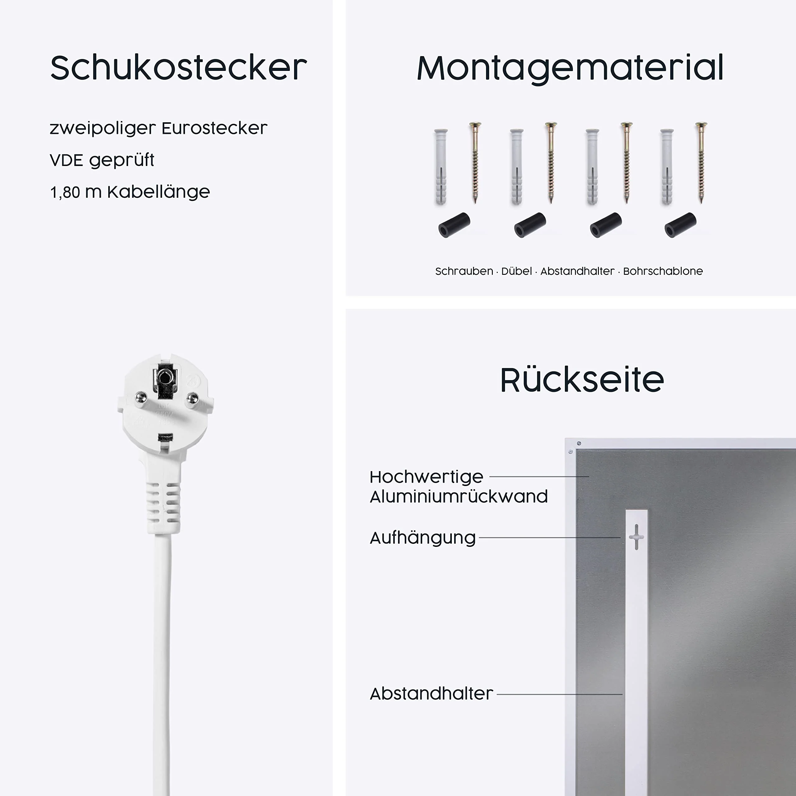 Könighaus Infrarotheizung - 1000 Watt - zur Deckenmontage ✓ Infrarot Deckenheizung ✓ effiziente Elektroheizung ✓ mit TÜV/GS + 5 Jahre Herstellergarantie ✓ Überhitzungsschutz - Image 3