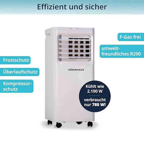 Könighaus Smarte Mobile Klimaanlage 7000 BTU für Räume bis 20m² - 4-in-1 - Image 3