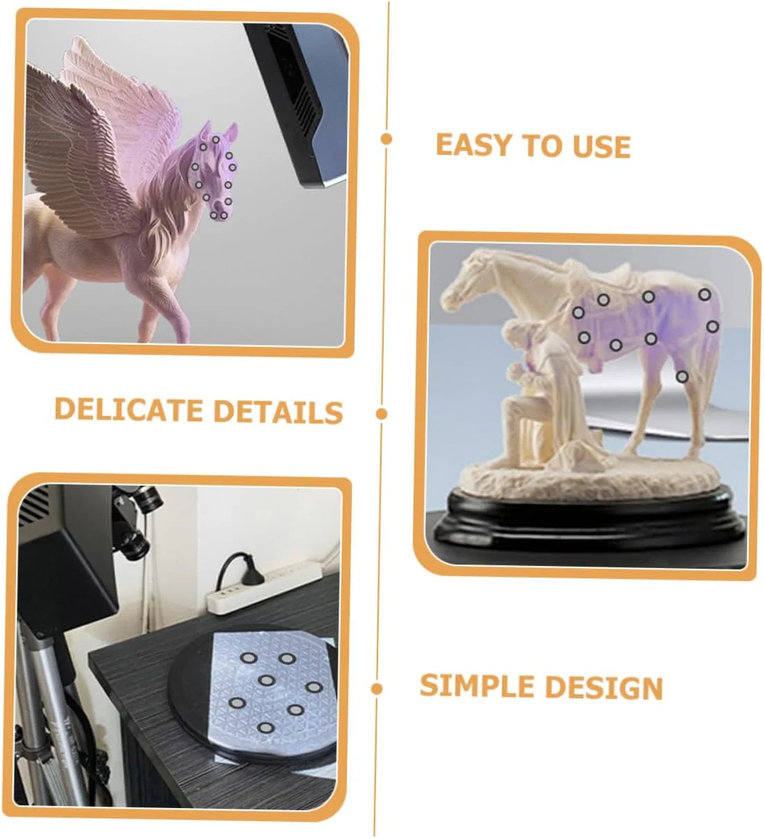 KONTONTY 5 Blatt Scanner Reflektionsfolienaufkleber Scanner Markierungspunkte 3D Scan Referenzpunkte Reflektionsfolien Markierungspunkt 3D Scanner Markierungen 3D Scanner - Image 3