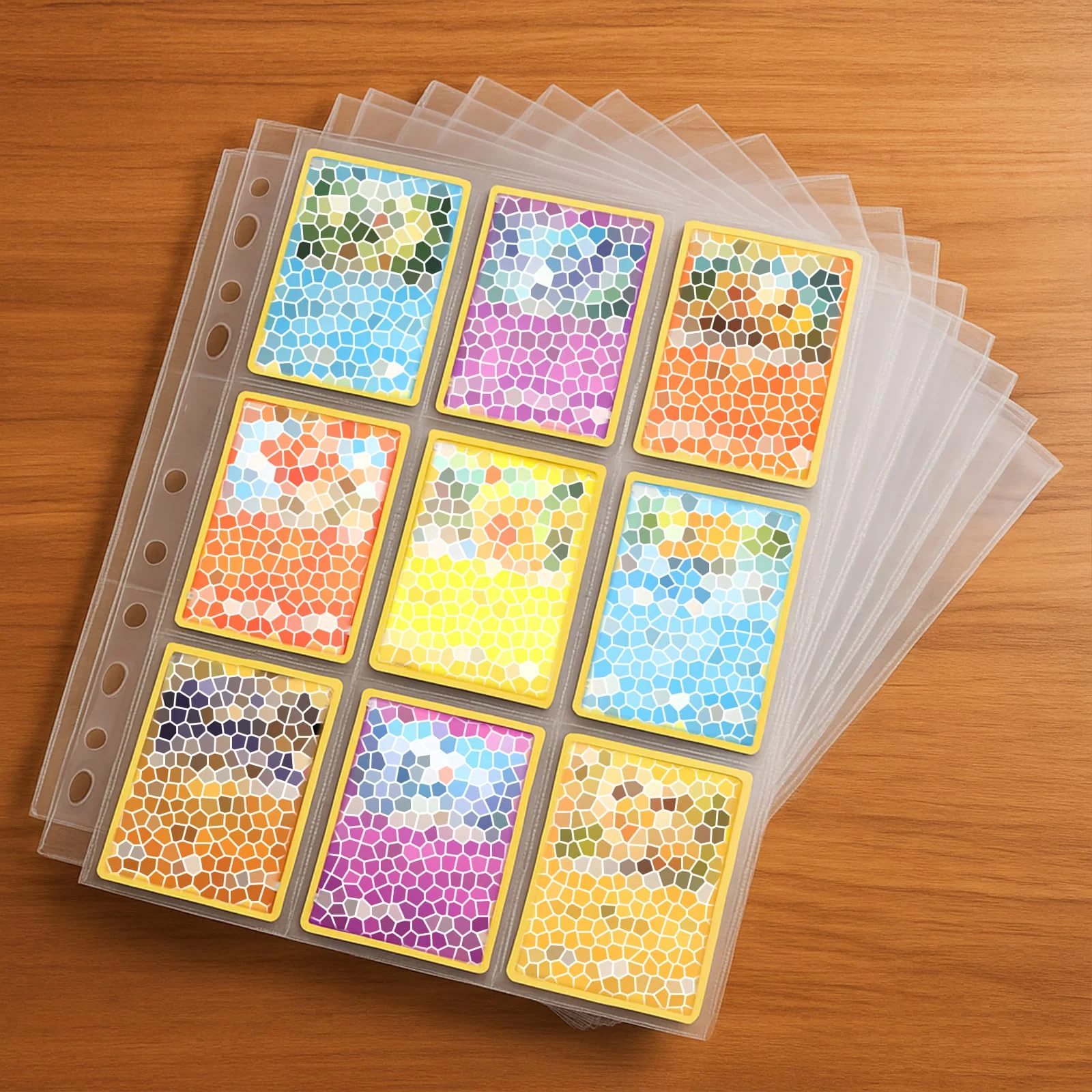 Koogel Sammelkarten Hüllen,60 stück 540 Pockets Kartenhüllen Einseitige Karten Sleeves Transparent 11 Löcher Leere Sammelmappe für Sammeln Sportkarten und Spielkarten - Image 3