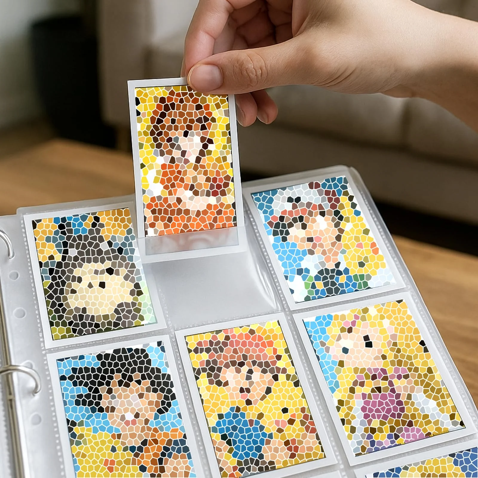 Koogel Sammelkarten Hüllen,60 stück 540 Pockets Kartenhüllen Einseitige Karten Sleeves Transparent 11 Löcher Leere Sammelmappe für Sammeln Sportkarten und Spielkarten - Image 6