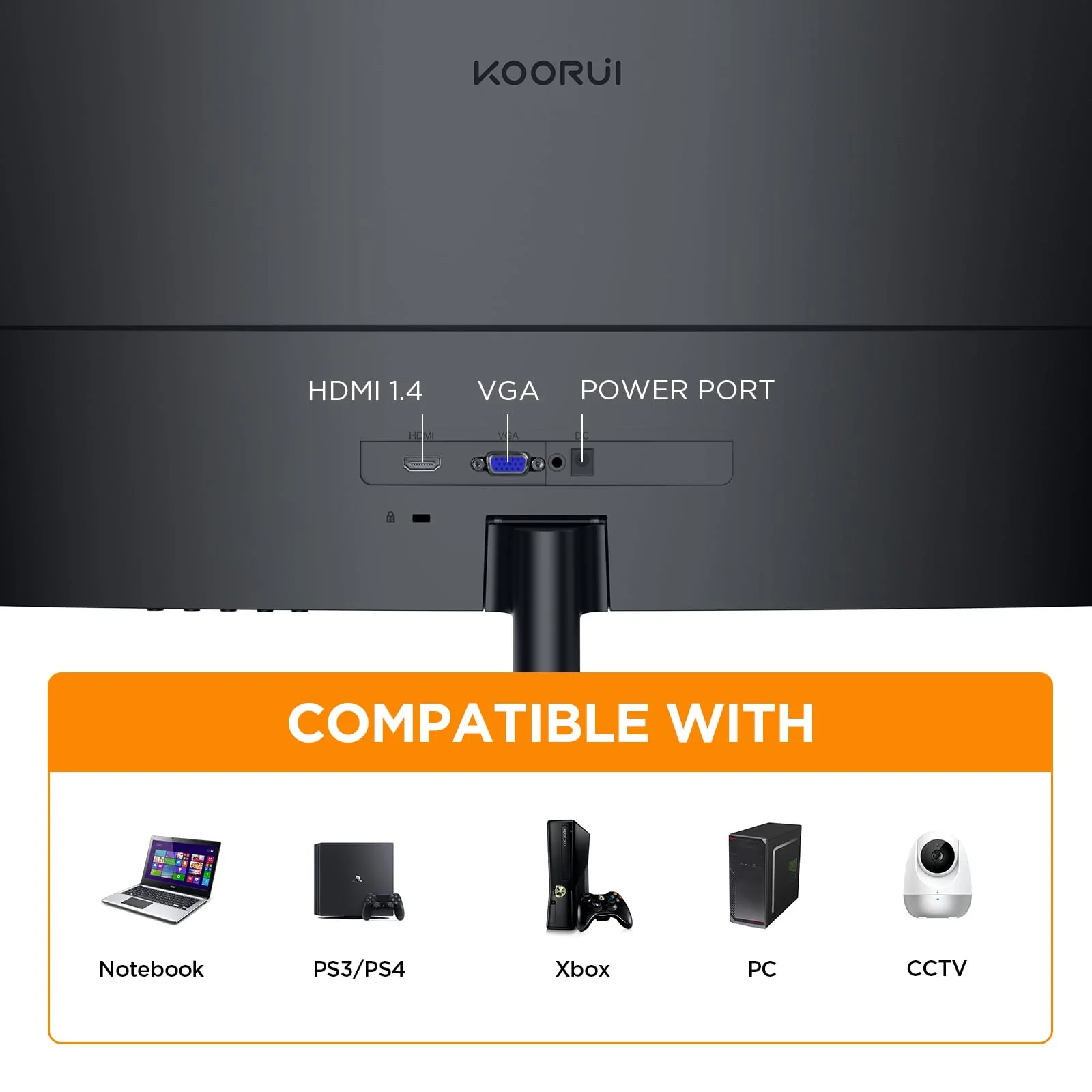 KOORUI Curved Monitor - 27 Zoll FHD Curved Computer Monitor, VA-Panel, 75Hz, Krümmung 1800R, Neigungsverstellung, Augenpflege, HDMI, VGA Gaming Monitor, Schwarz - Image 3