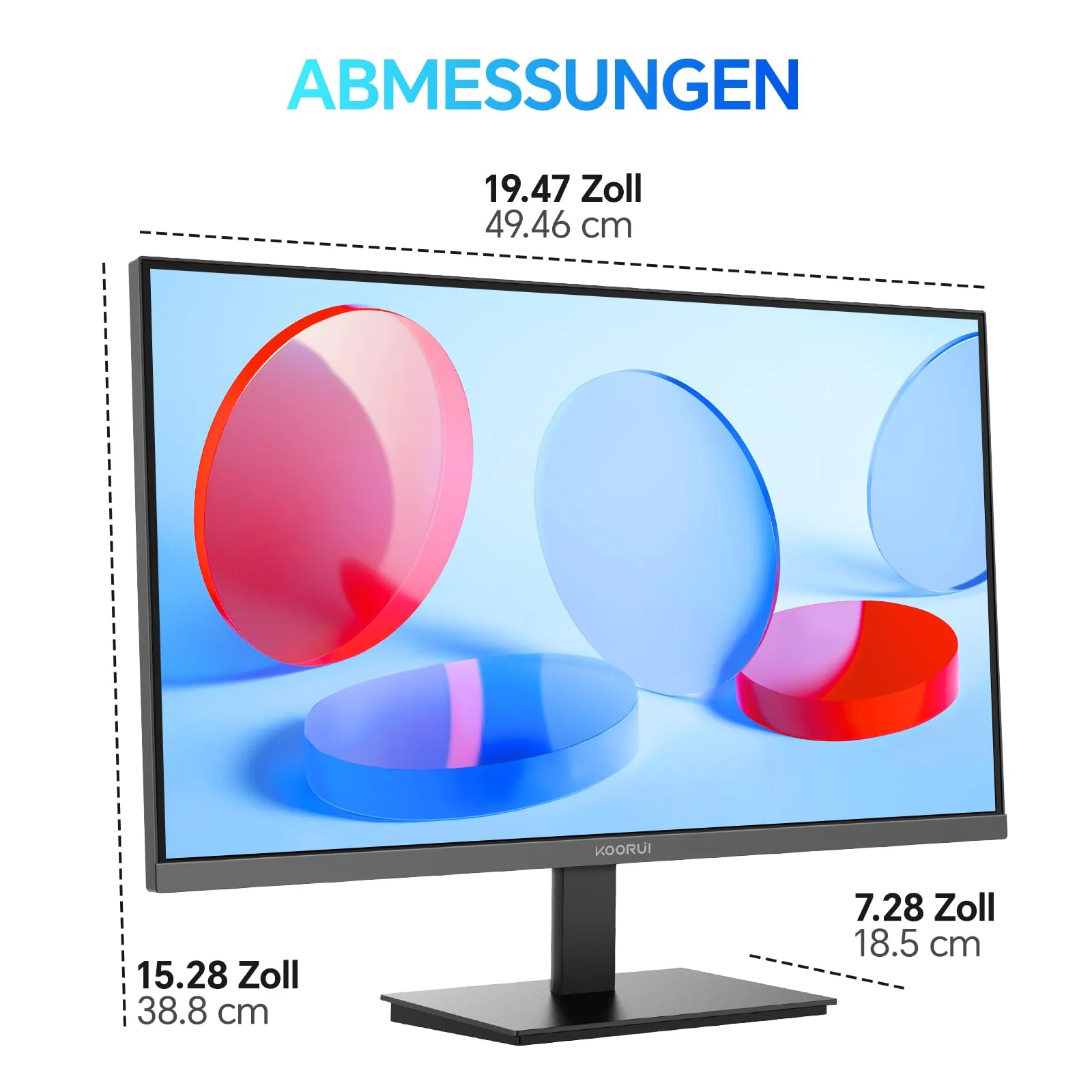 KOORUI E2412F 24 Zoll Monitor, FHD 1920 x 1080 100Hz PC Monitor, HDMI 1.4, Eye Care Bildschirm, 5ms GtG 5° bis 15° neigbar, VESA 100 x 100mm - Image 6
