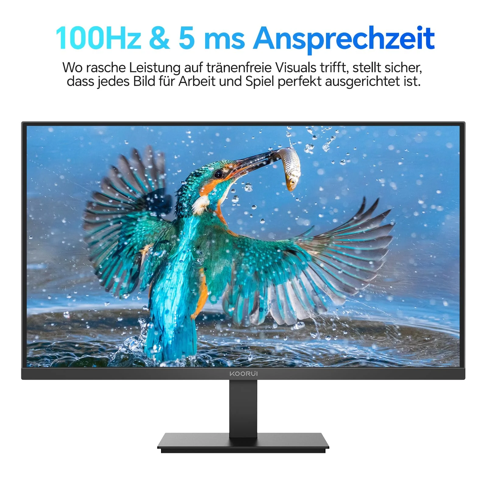 KOORUI E2412F 24 Zoll Monitor, FHD 1920 x 1080 100Hz PC Monitor, HDMI 1.4, Eye Care Bildschirm, 5ms GtG 5° bis 15° neigbar, VESA 100 x 100mm - Image 7