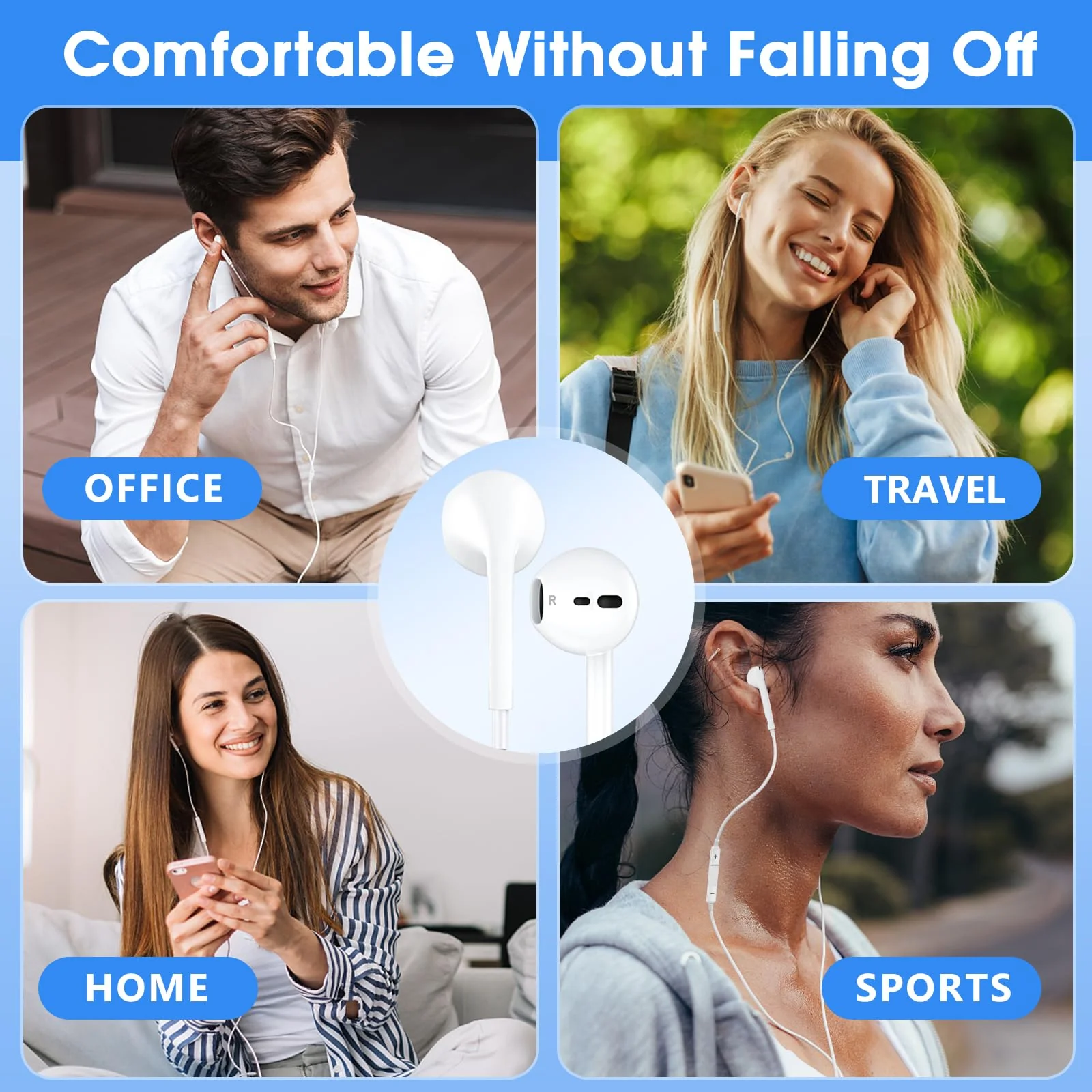 Kopfhörer mit Kabel USB C In Ear Kopfhörer Kopfhörer mit Mikrofon USBC Ohrhörer Typ C Kompatibel mit iPhone 15/15 Plus/15 Pro/15 Pro Max/16/16 Pro/iPad Pro/Air/Samsung Galaxy S24 S23 S22 S21 - Weiß - Image 4