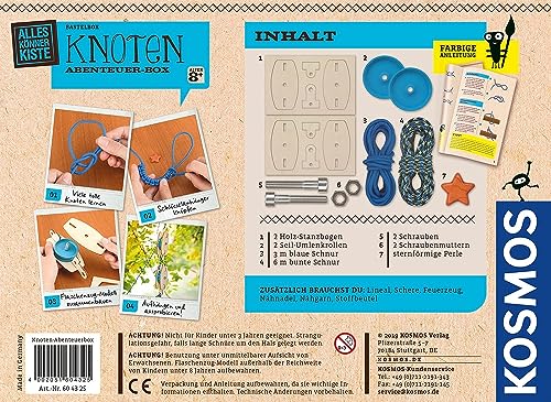 Kosmos 604325 AllesKönnerKiste Knoten Abenteuer-Box, DIY-Bastelset für Jungen und Mädchen ab 8 Jahren, mit Flaschenzug-Modell & Anleitungen für viele Knoten - Image 7