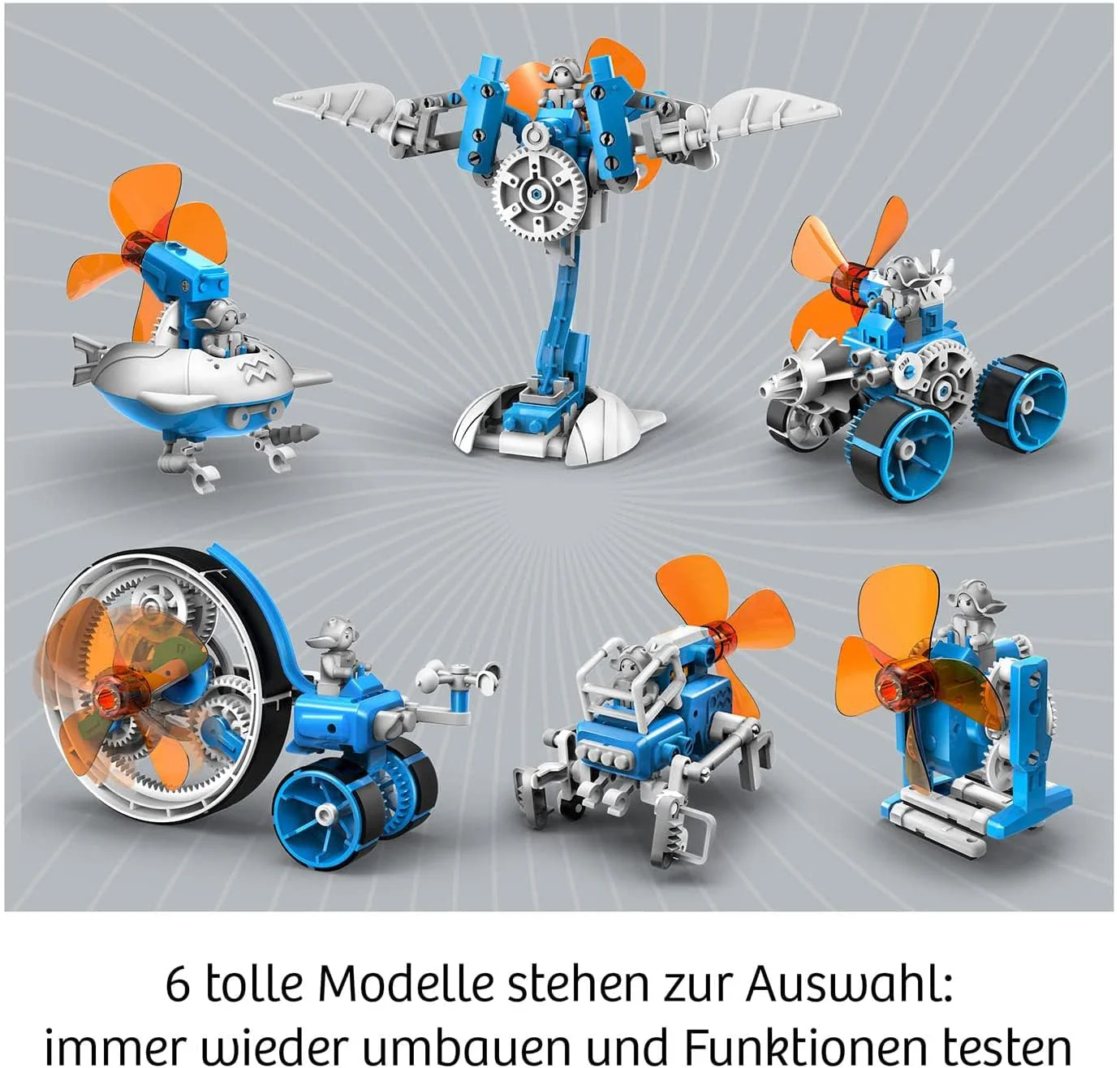 KOSMOS 621056 Wind Bots, Experimentieren mit erneuerbaren Energien für Kinder ab 8 Jahren, Bausatz für 6 Verschiedene Roboter-Modelle, Antrieb durch Windkraft, inklusive Windmaschine - Image 6