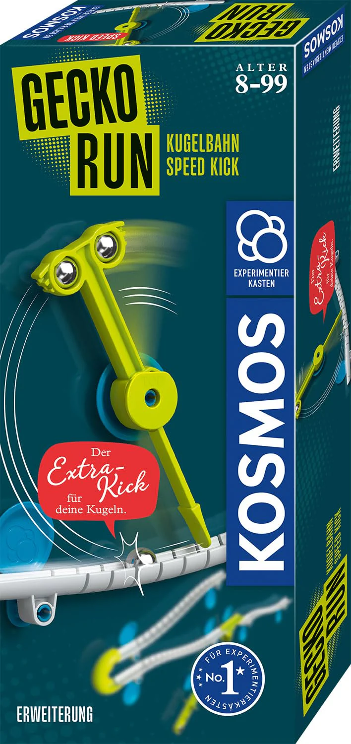 KOSMOS 621308 Gecko Run - Speed Kick-Erweiterung, Zubehör für Coole vertikale Kugelbahnen, mit zusätzliche Bahnelementen, für Kinder ab 8 Jahre