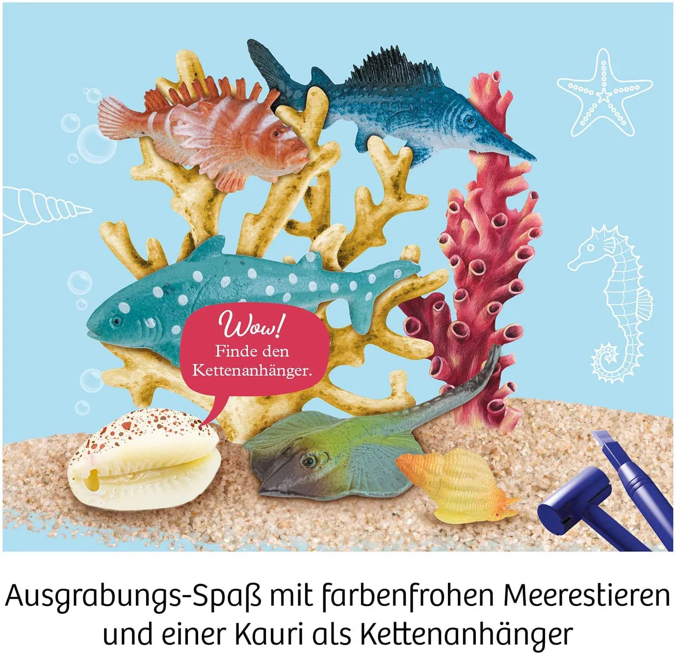 KOSMOS 658038 Meeres-Abenteuer, Grabe die Tiere aus dem versteinerten Meer frei. Mit Muschel-Kettenanhänger, Experimentierset für Kinder ab 7-10 Jahre, Deko, Schmuck, Mitbringsel, kleines Geschenk - Image 5