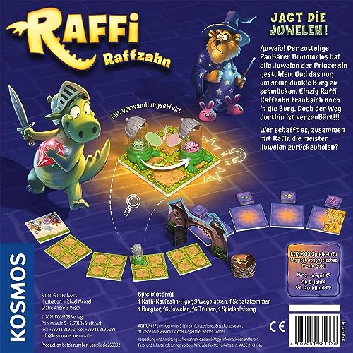 KOSMOS 681036 Raffi Raffzahn - Jagt die Juwelen, spannendes Kinderspiel mit magnetischer Drachen-Figur, Brettspiel für 2-4 Kinder ab 6 Jahren oder für die ganze Familie - Image 6