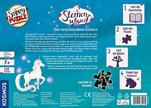 KOSMOS 682279 Story Puzzle Sternenschweif Das verschwundene Einhorn, 150 Teile, leuchtet im Dunkeln, mit exklusiver Kurzgeschichte, Lesen, Puzzeln, Rätsel lösen, Spielspaß für Kinder ab 7 Jahre - Image 7