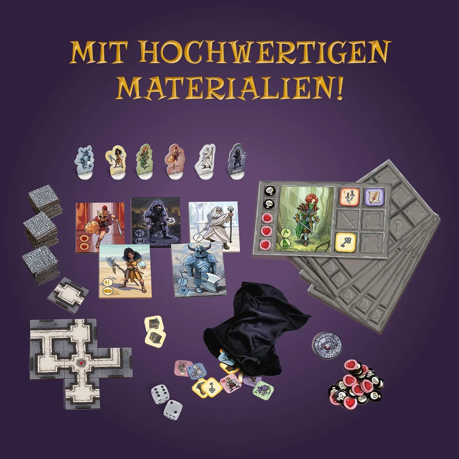 Kosmos 682286 Karak - Das Abenteuer beginnt, spannendes Kinderspiel ab 7 Jahre für 2-5 Personen, Fantasy Abenteuer Spiel, Brettspiel mit Würfeln, deutsche Anleitung, Grey - Image 6