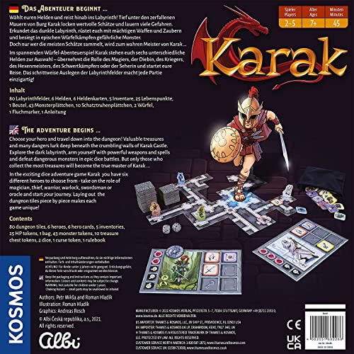 Kosmos 682286 Karak - Das Abenteuer beginnt, spannendes Kinderspiel ab 7 Jahre für 2-5 Personen, Fantasy Abenteuer Spiel, Brettspiel mit Würfeln, deutsche Anleitung, Grey - Image 7