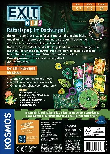 KOSMOS 683375 EXIT® - Das Spiel Kids - Rätselspaß im Dschungel, Rätselspiel ab 5 Jahre für 1-4 Kinder, mehrfach spielbar, Escape Room Spiel, EXIT Game, Kinderspiel - Image 6