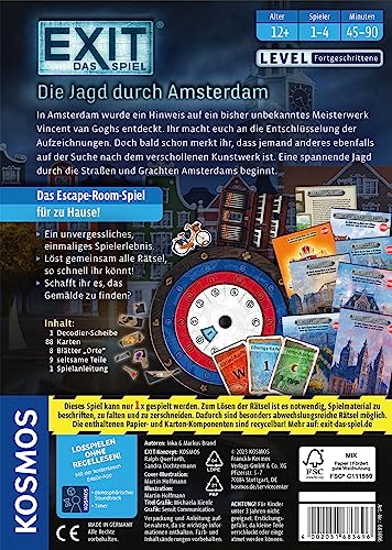 KOSMOS 683696 EXIT - Das Spiel - Die Jagd durch Amsterdam, Level: Fortgeschrittene, Escape Room Spiel, EXIT Game für 1-4 Spieler ab 12 Jahre, EIN einmaliges Gesellschaftsspiel - Image 8