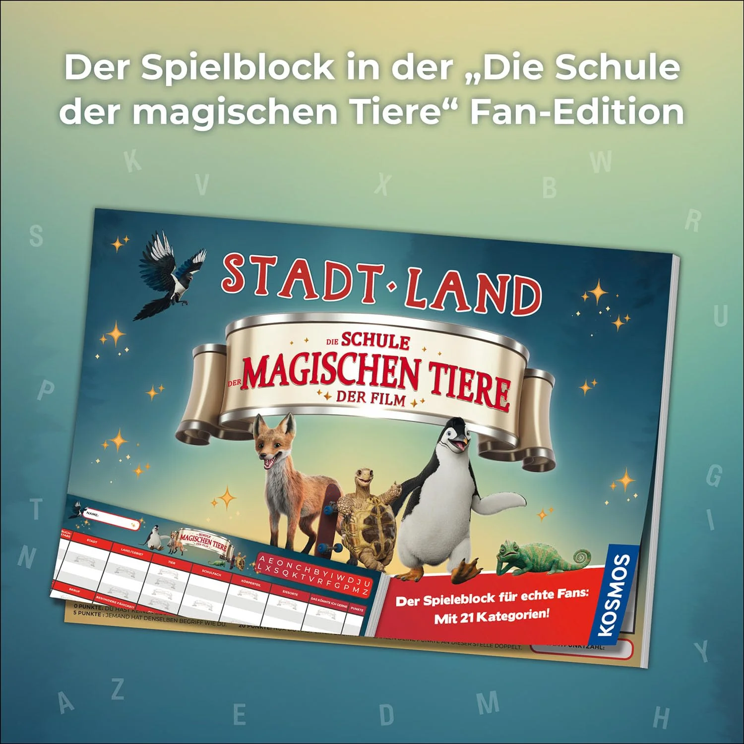 KOSMOS 684372 Stadt Land Die Schule der magischen Tiere, Spielblock zum Film, Stadt Land Fluss, tolles Geschenk für Mädchen und Jungen ab 8 Jahre - Image 5