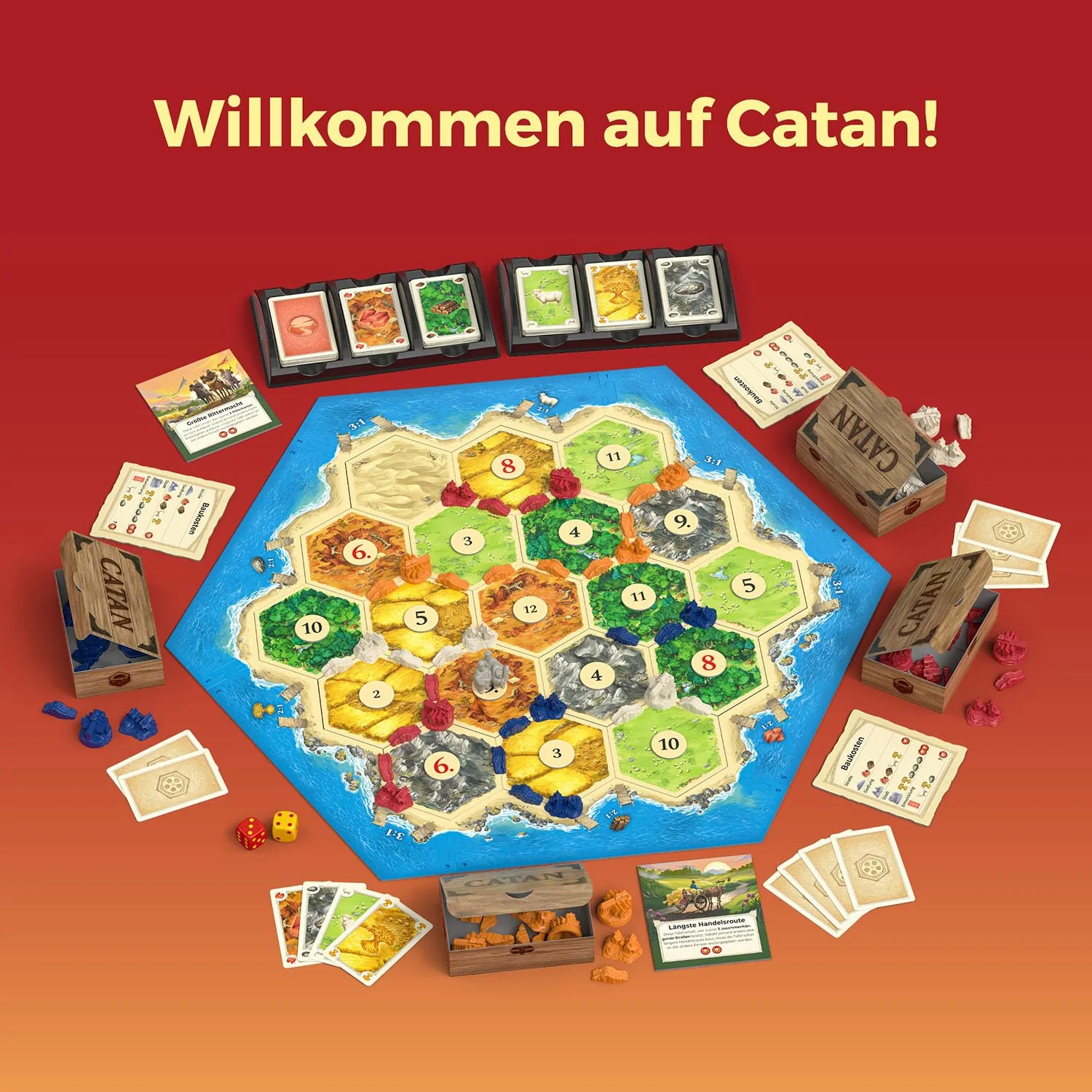 KOSMOS 684655 Catan - Das Spiel, Basisspiel Siedler von Catan, Strategiespiel für 3-4 Personen ab 10 Jahren, Brettspiel-Klassiker, Familienspiel, Gesellschaftsspiel - Image 7