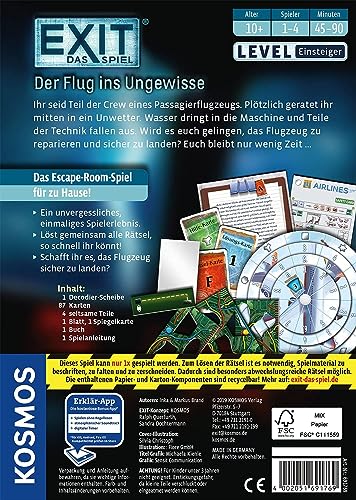 KOSMOS 691769 EXIT – Das Spiel – Der Flug ins Ungewisse, Level: Einsteiger, Escape Room Spiel, EXIT Game für 1–4 Spieler ab 10 Jahren, einmaliges Gesellschaftsspiel - Image 7