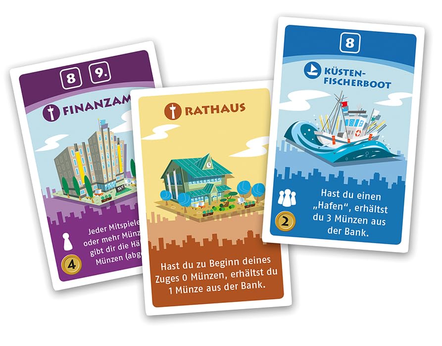 KOSMOS 692568 Machi Koro - Großstadt-Erweiterung, mit neuen Großprojekte, schneller Spielspaß mit einfachen Regeln, für 2-4 Personen ab 8 Jahre - Image 2