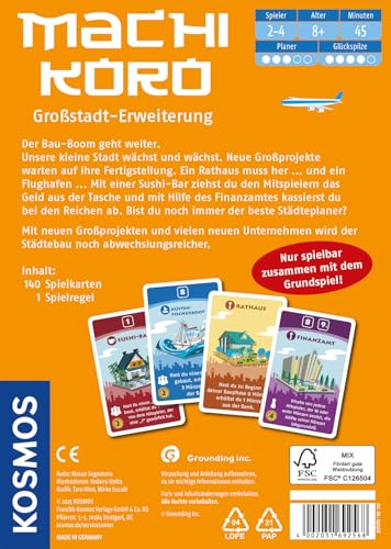 KOSMOS 692568 Machi Koro - Großstadt-Erweiterung, mit neuen Großprojekte, schneller Spielspaß mit einfachen Regeln, für 2-4 Personen ab 8 Jahre - Image 3