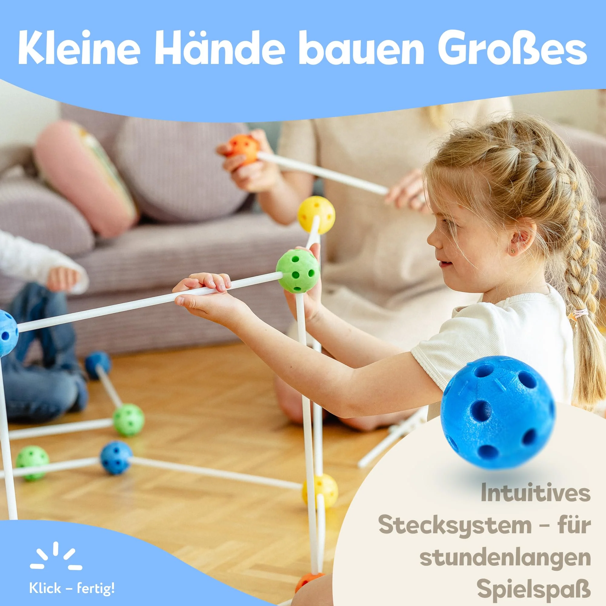 Kreativ Käfer Konstruktionsspielzeug DIY Höhle Bauen Kinder Set BAU Spielzeug Höhlenbauset Creative Fort Decke Bude Steckbaukasten Steckspiel Outdoor Indoor Garten - Image 4
