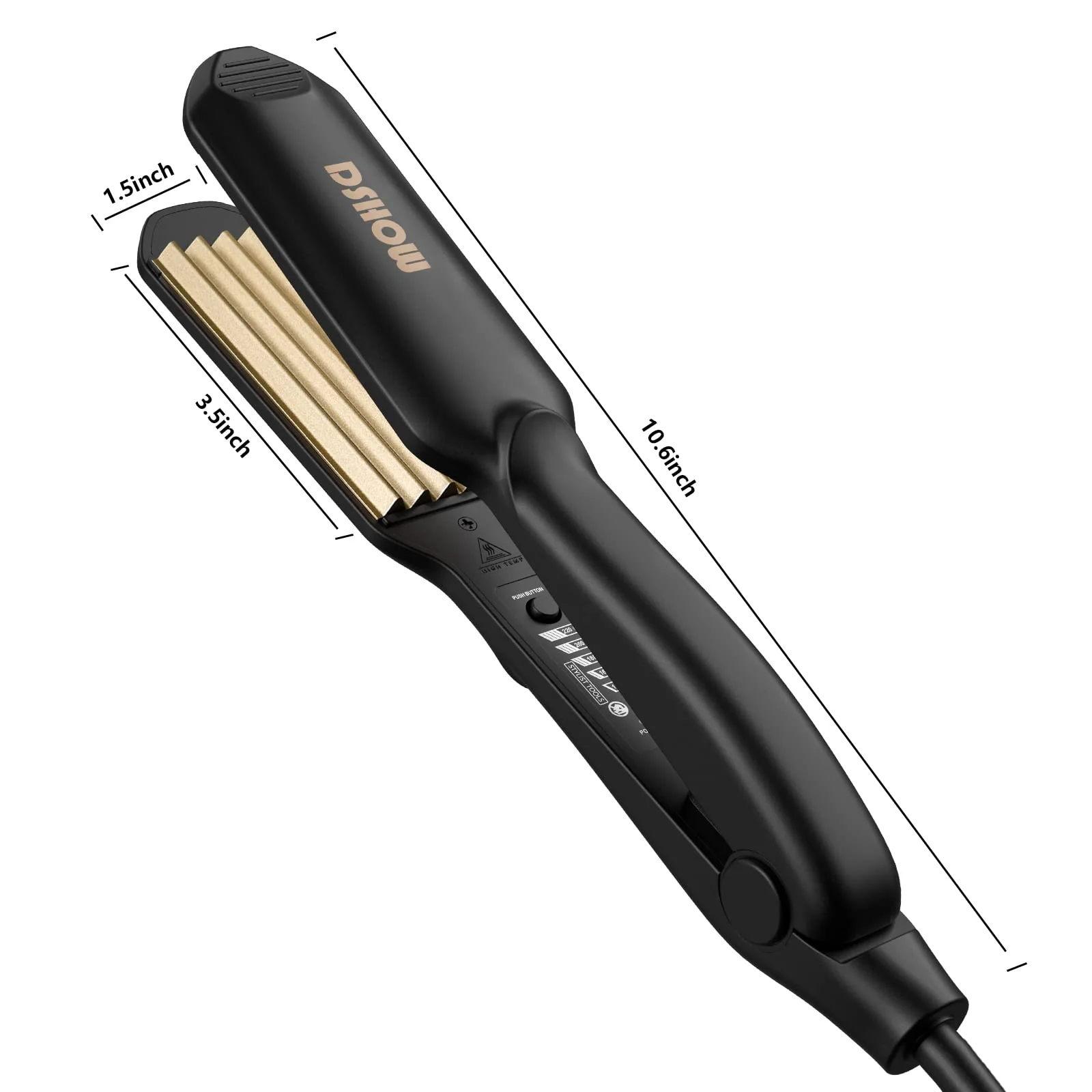 Kreppeisen für die Haare DSHOW Keramik Crimping iron for Hair Glätteisen Haarglätter Kreppeisen und Schnellaufheizung für Glattes und Crimper Haar (Schwarz) - Image 2