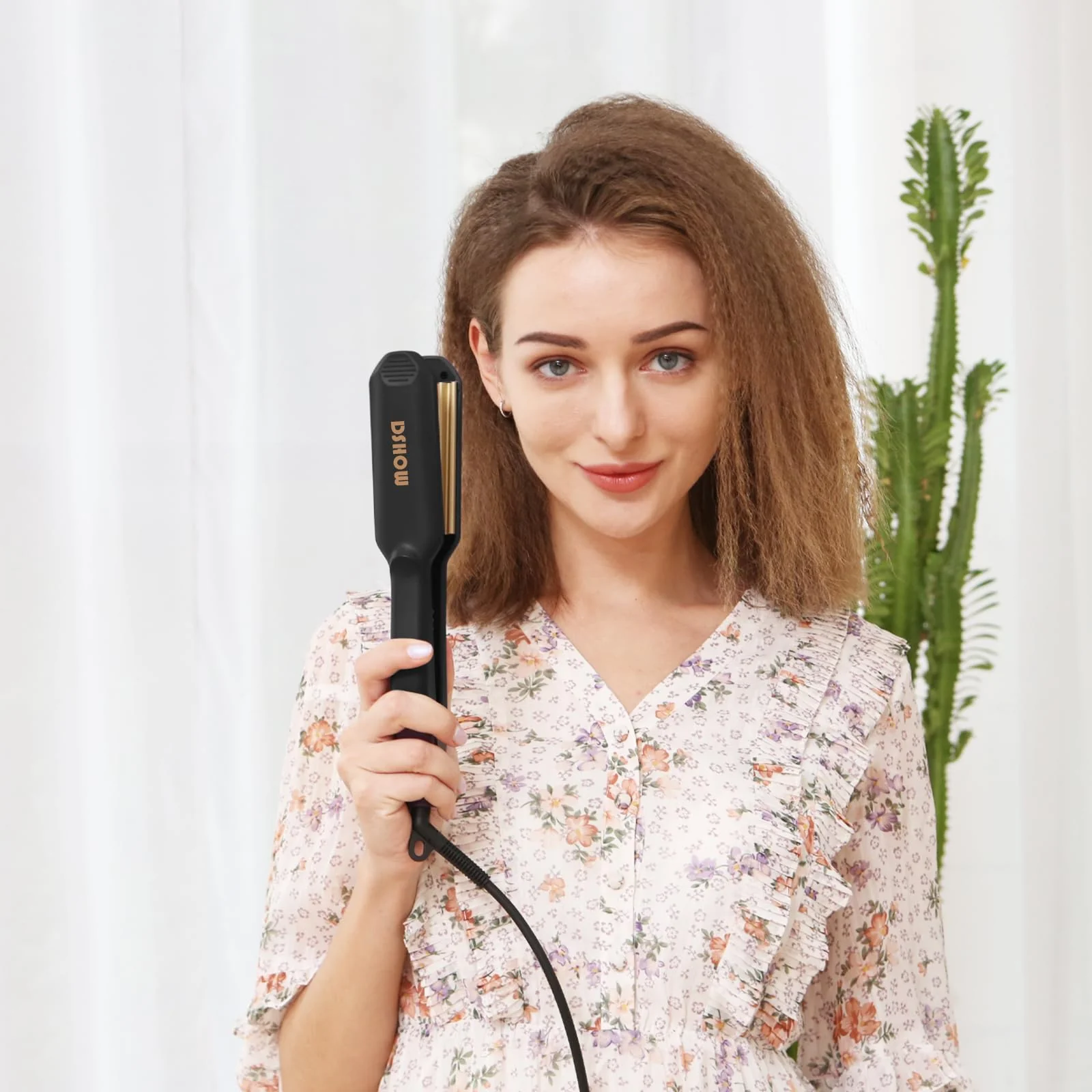Kreppeisen für die Haare DSHOW Keramik Crimping iron for Hair Glätteisen Haarglätter Kreppeisen und Schnellaufheizung für Glattes und Crimper Haar (Schwarz) - Image 7