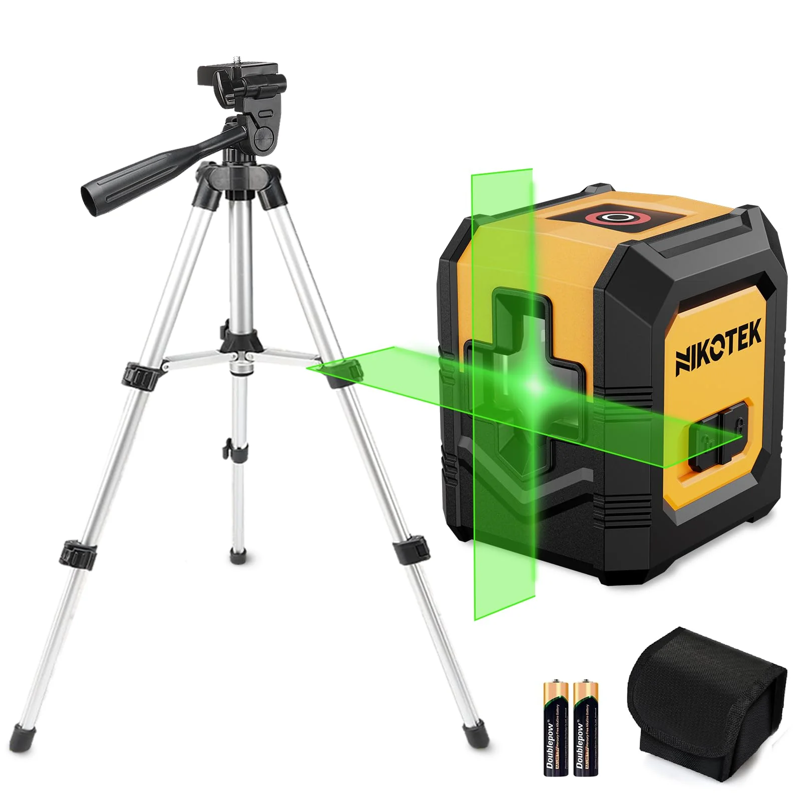 Kreuzlinienlaser, NIKOTEK Laser Wasserwaage (Vertikale/Horizontale Laser, Arbeitsbereich: 15 m, IP54, 2 x AA Batteriem, Schutztasche), Für Baustellen/Inneneinrichtung/DIY (Grün GT) - Image 4