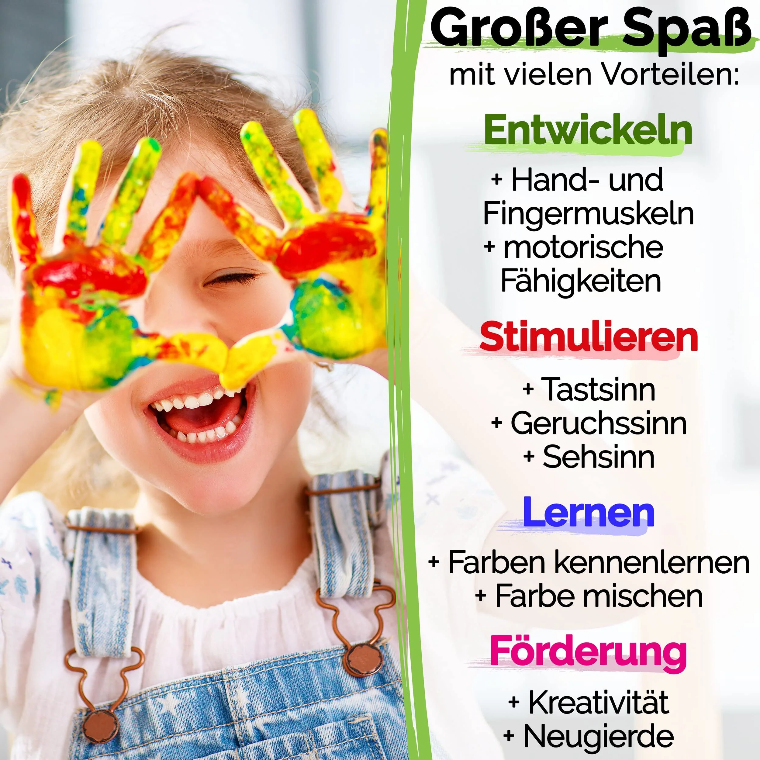 Krevo Art Fingermalfarben – ungiftige & auswaschbare Fingerfarben für Kinder ab 2 Jahre, 6 leuchtende Farben je 60ml, vegan & geruchlos – inkl. kreativer Malvorlagen für extra Malspaß! - Image 4